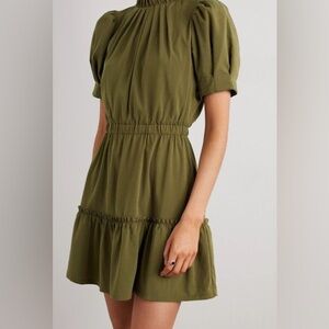 ALICE + OLIVIA Vida Puff Sleeve Dress (Olive / size US 6)